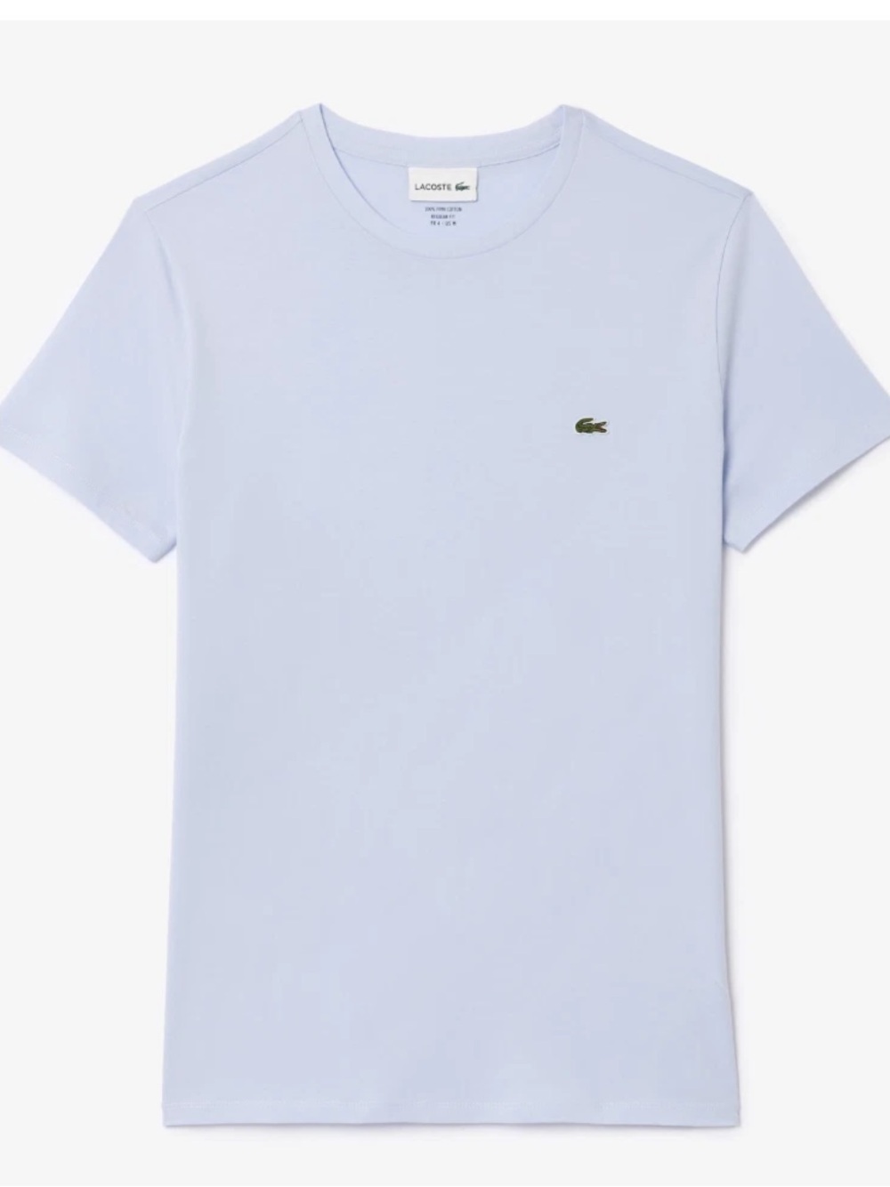 Lacoste Men's Crewneck Pima Cotton Tee Shirt in Pale Lavender